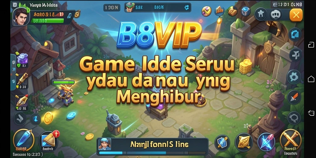 Gameplay B8VIP yang menampilkan aksi mengumpulkan sumber daya secara otomatis.