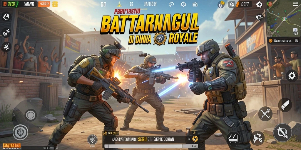 Tangkapan layar <strong>BAGINTA168</strong> menunjukkan aksi intens dalam pertempuran Battle Royale.