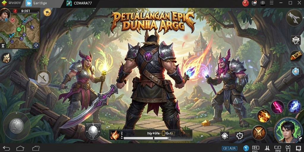 Tangkapan layar gameplay CEMARA77 menampilkan aksi petualangan seru dalam pertempuran ARPG.