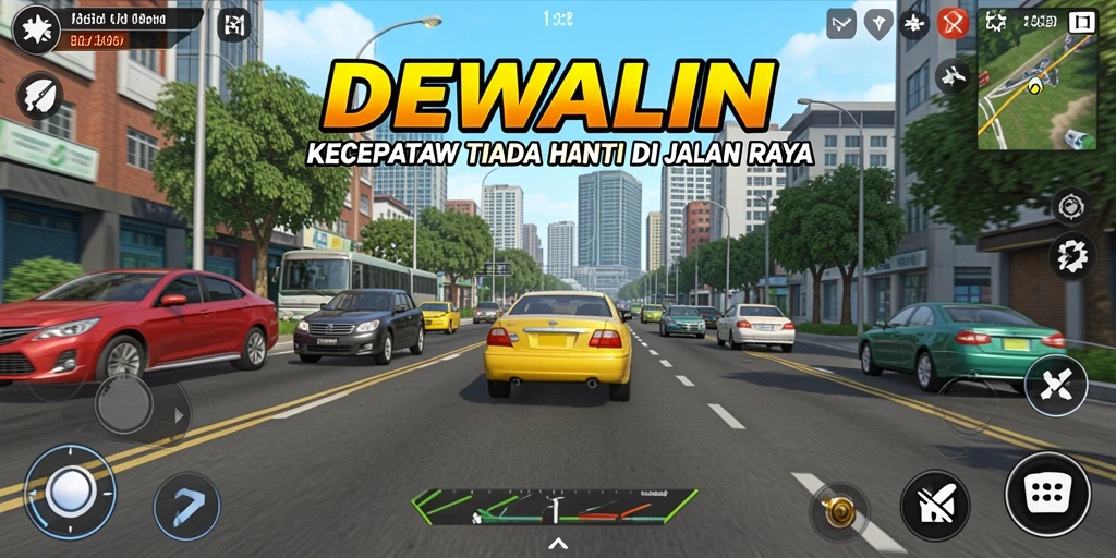 Screenshot DEWALIN menampilkan aksi balapan seru di lintasan.