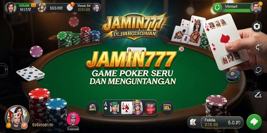 Tampilan screenshot utama JAMIN777 menampilkan keseruan permainan Poker.