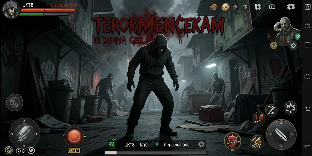 Screenshot gameplay menegangkan dengan atmosfer horor.