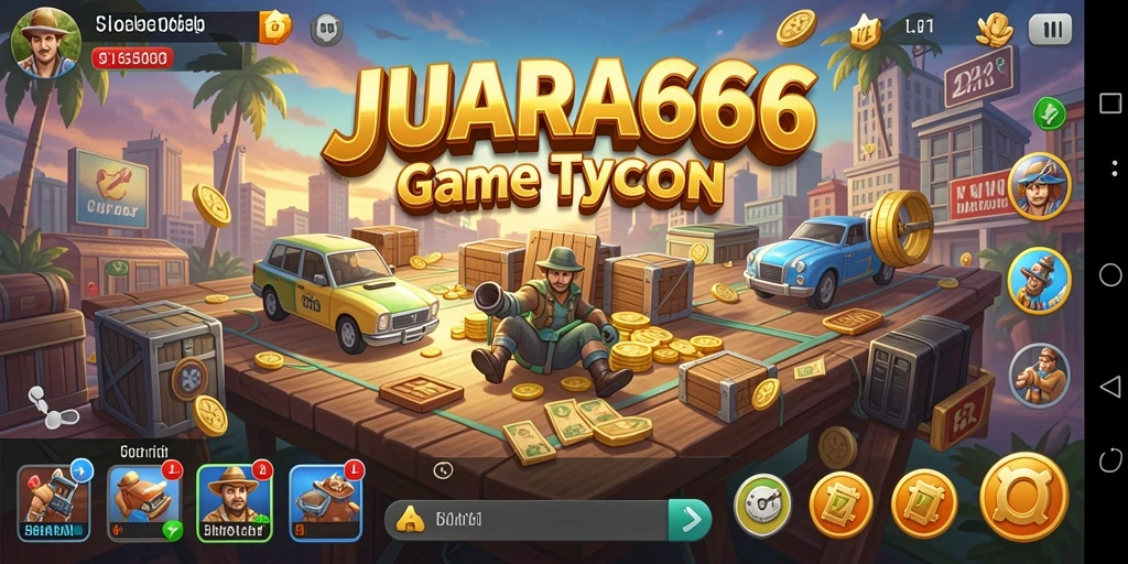 Screenshot JUARA666 menampilkan pengalaman seru dalam mengelola bisnis Tycoon.