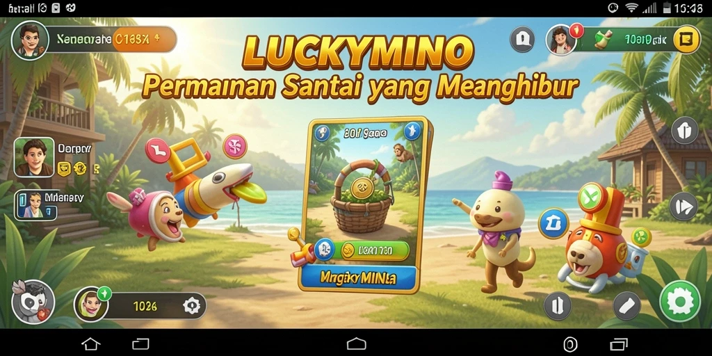 Tampilan gameplay menarik dari LUCKYMINO yang penuh warna.