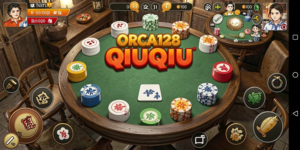 Tampilan gameplay seru QiuQiu di ORCA128 dengan grafis menarik.