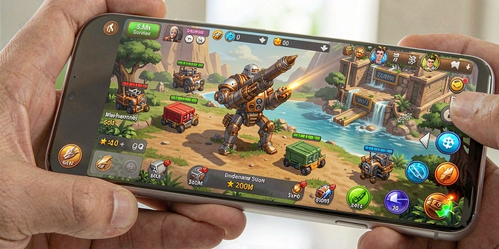 Tampilan gameplay P200M yang menarik dengan elemen Idle yang menawan.