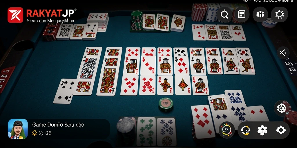 Screenshot gameplay RAKYATJP yang menunjukkan antusiasme permainan Domino.