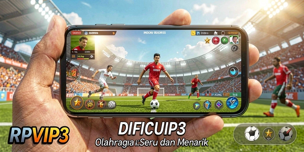 Tangkapan layar aksi mendebarkan dalam game olahraga RPVIP3.