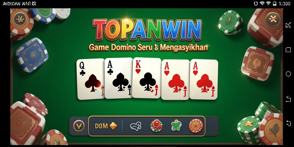 Tampilan gameplay seru dalam permainan Domino TOPANWIN.