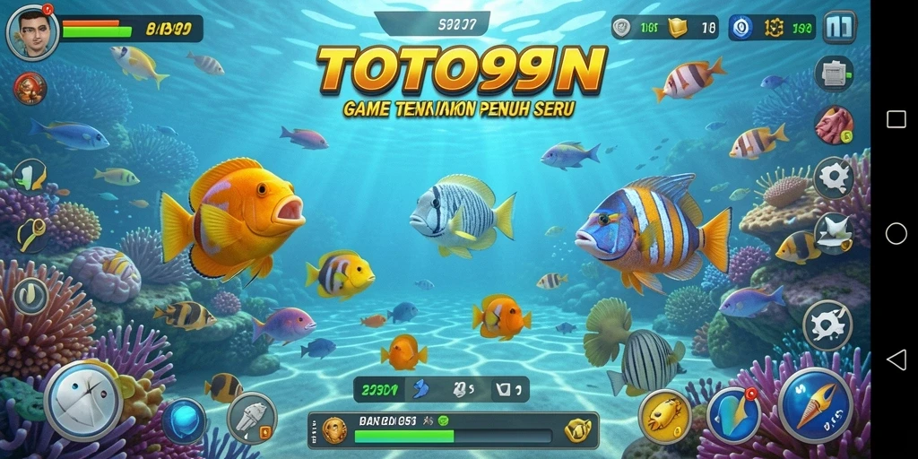 Tampilan gameplay TOTO99 yang menarik saat menembak ikan.
