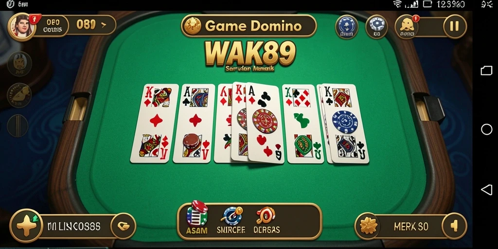 Tampilan menarik dari gameplay Domino di WAK89.